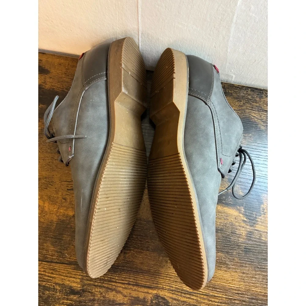 Steve Madden Mens P-Dusted Grey Oxford Dress Shoes Lace Up P-DUSTED Size 9.5